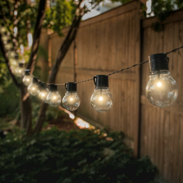 2M Outdoor String Lights for Patio Globe Party Weddings Light Bulb Solar Powered 